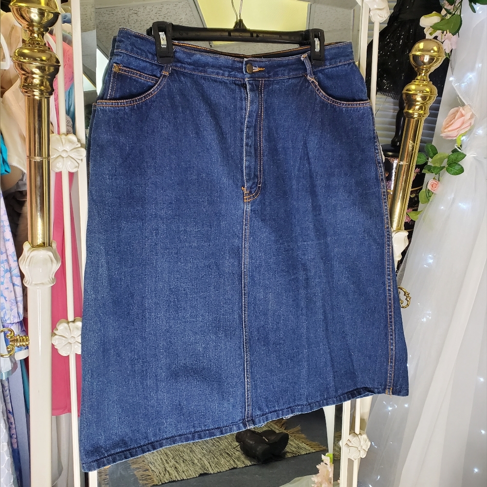 True 80s Vintage Gitano Denim Western Style Skirt